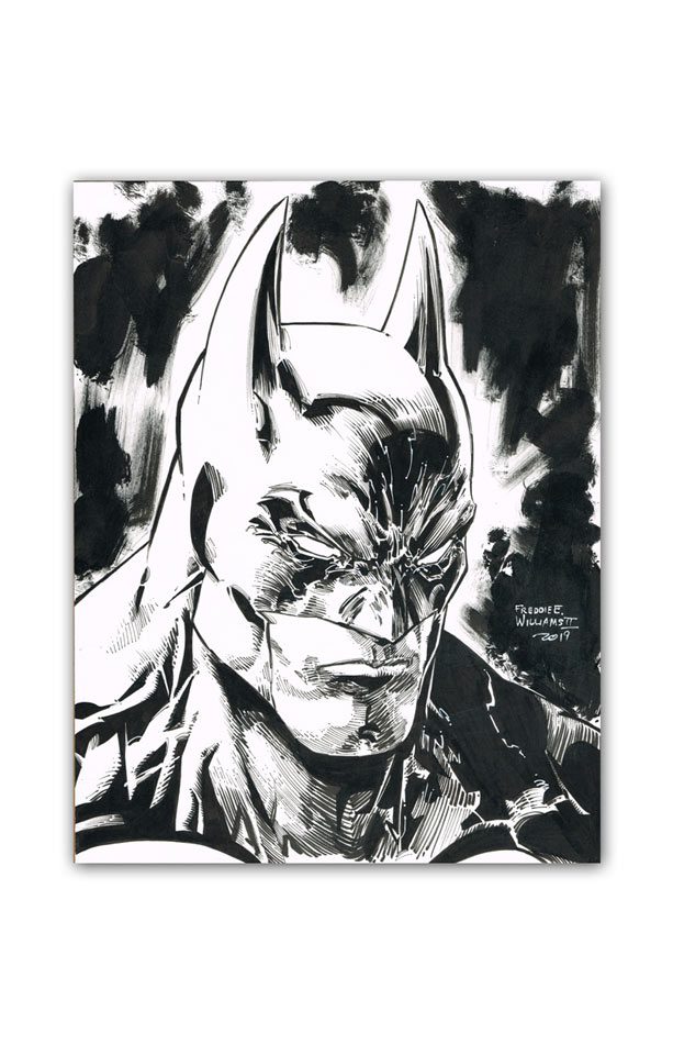 Sketch of Batman by Freddie Williams