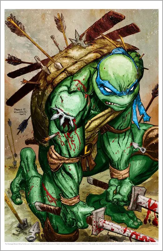 Wounded Teenage Mutant Ninja Turtle