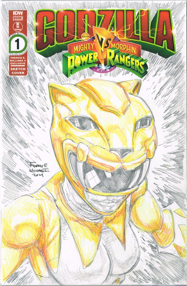 Yellow Ranger Pencil Head Sketch<br>Limited Ed. Godzilla vs Power Rangers<br>Blank