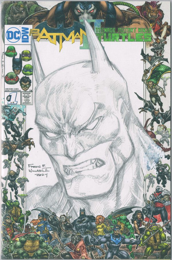 BATMAN Pencil Head Sketch 1 on my Limited Ed. Batman/TMNTv2 Blank