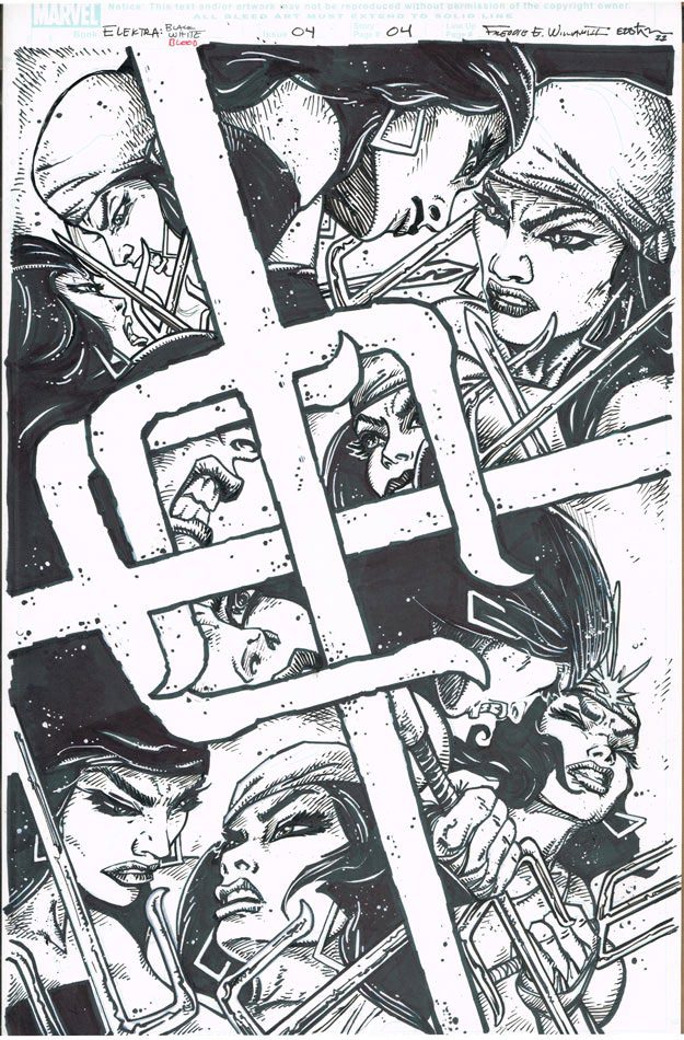 Original Elektra Black and White Comic Covers