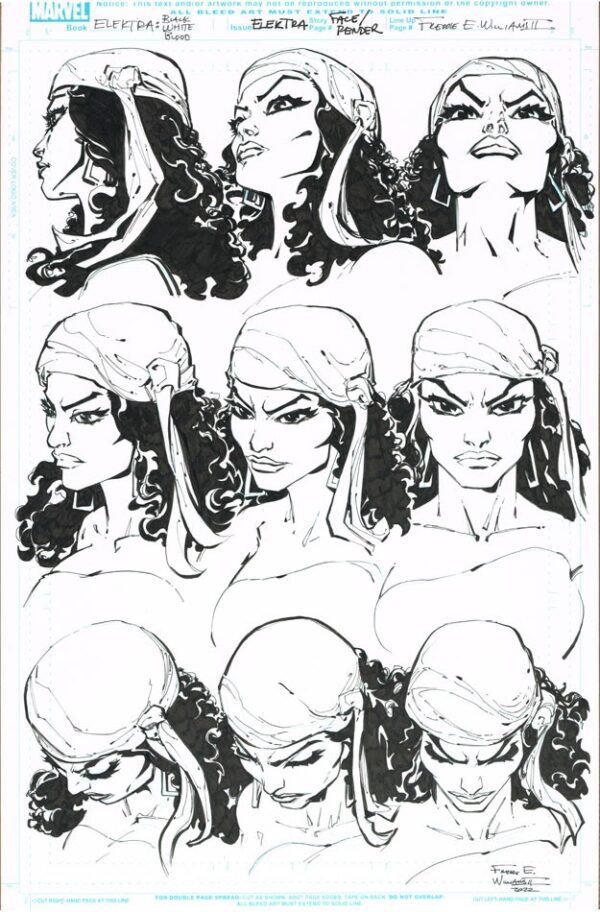 Elektra Black and White Comic Cover