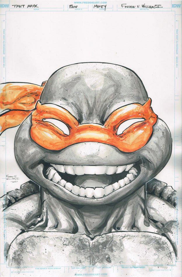 Teenage Mutant Ninja Turtles with orange eye mask