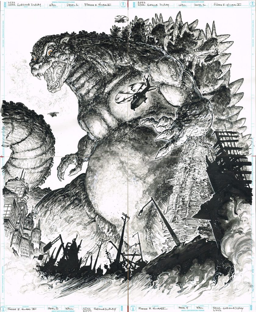 GODZILLA SDCC 2022 Display 22x27 - Freddie E. Williams II