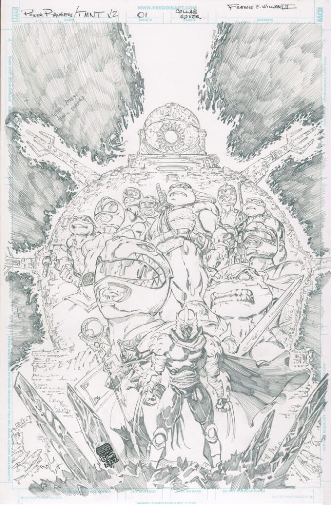 Power Rangers Ink Power Rangers TMNT v2Collab w/ Kevin Eastman Issue 1TWO 11×17 Originals ...