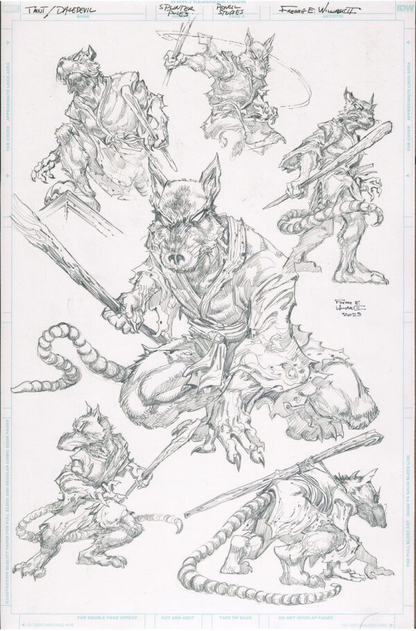 Daredevil / TMNT Pitch Master Splinter Pencil Figure Study 1