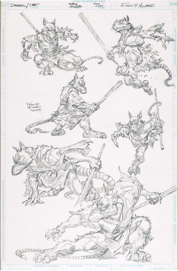 Daredevil / TMNT Pitch Master Splinter Pencil Figure Study 2