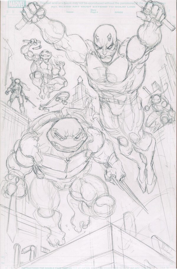 Daredevil / TMNT Pitch 00 Cover Rough