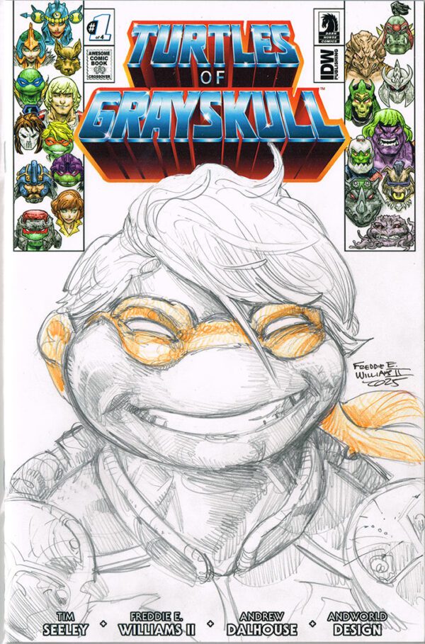 Mikey Pencil Head Sketch<br>Limited Ed. Turtles of Grayskull<br>Blank