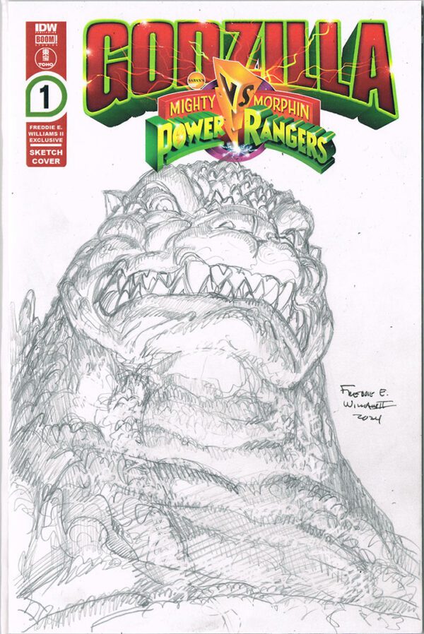 Godzilla Pencil Head Sketch<br>Limited Ed. Godzilla vs Power Rangers<br>Blank