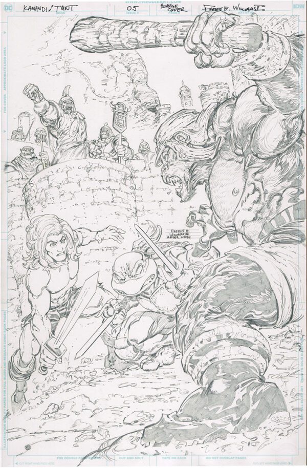 Kamandi/TMNT<br>Pitch Art<br>Issue 05 Cover Homage<br>Pencil Study<br>11x17