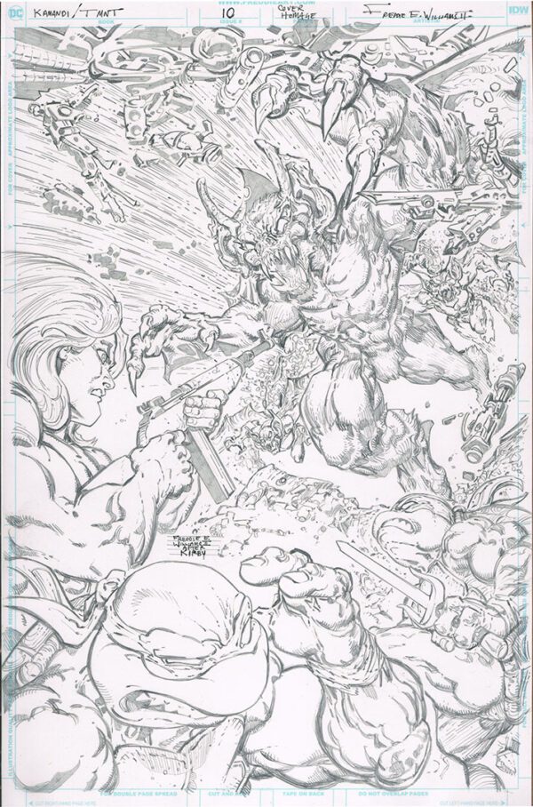 Kamandi/TMNT<br>Pitch Art<br>Issue 10 Cover Homage<br>Pencil Study<br>11x17