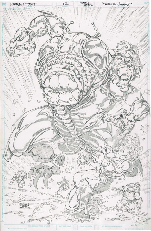 Kamandi/TMNT<br>Pitch Art<br>Issue 12 Cover Homage<br>Pencil Study<br>11x17