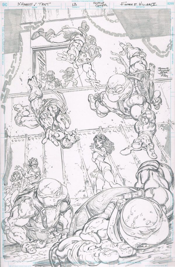 Kamandi/TMNT<br>Pitch Art<br>Issue 13 Cover Homage<br>Pencil Study<br>11x17