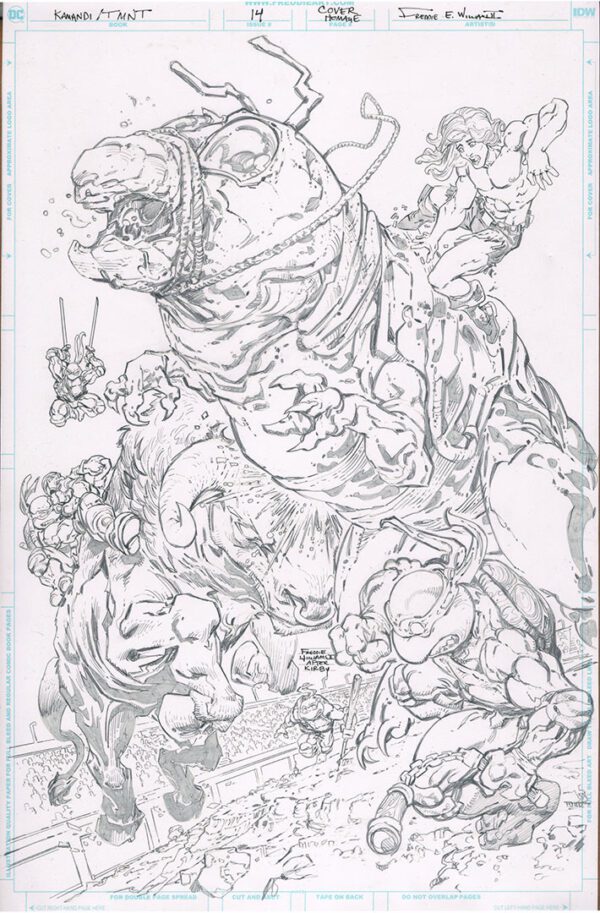 Kamandi/TMNT<br>Pitch Art<br>Issue 14 Cover Homage<br>Pencil Study<br>11x17