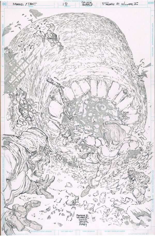 Kamandi/TMNT<br>Pitch Art<br>Issue 18 Cover Homage<br>Pencil Study<br>11x17