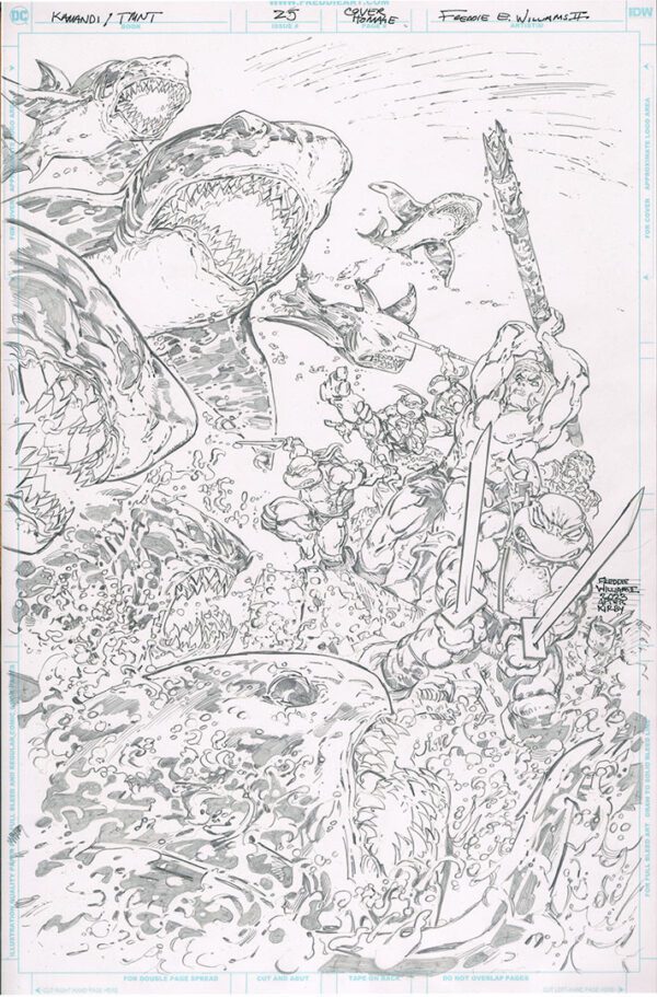 Kamandi/TMNT<br>Pitch Art<br>Issue 25 Cover Homage<br>Pencil Study<br>11x17