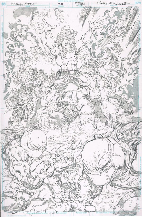 Kamandi/TMNT<br>Pitch Art<br>Issue 28 Cover Homage<br>Pencil Study<br>11x17