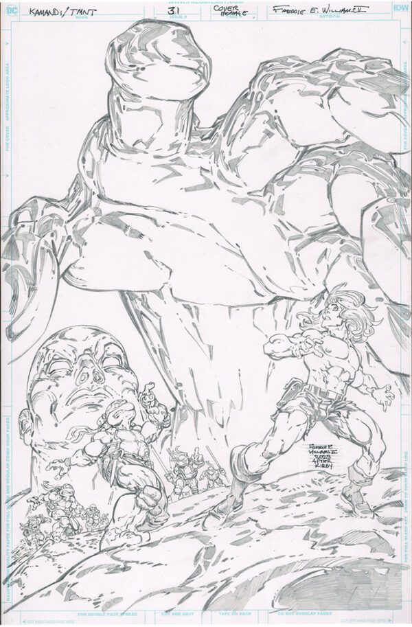 Kamandi/TMNT<br>Pitch Art<br>Issue 31 Cover Homage<br>Pencil Study<br>11x17