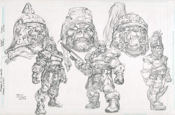 Kamandi/TMNT<br>Pitch Art<br>Mutant Animals<br>Pencil Study<br>17x11