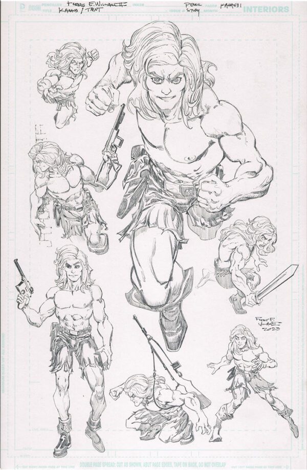 Kamandi/TMNT<br>Pitch Art<br>Kamandi Poses<br>Pencil Study<br>11x17