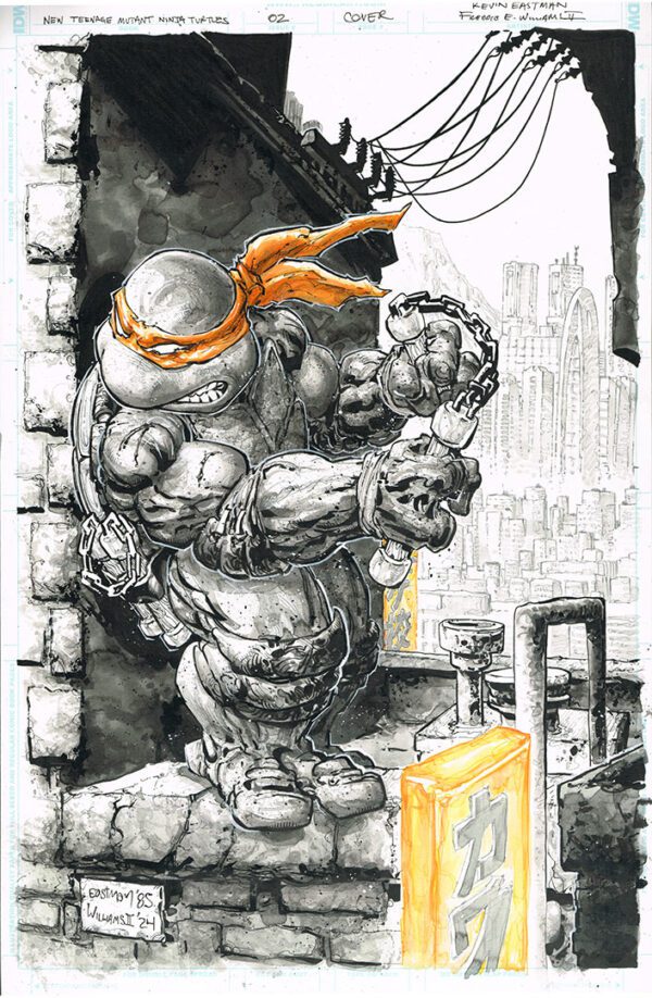 NEW<br>Ninja Turtles Series<br>(Issue 02 Cover)<br>Collaboration with Kevin Eastman<br>11x17