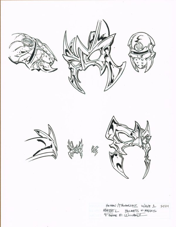 HeMan / Thundercats<br>Wave 1<br>Mini Comic Page 07<br>Mask Sketches<br>11x17
