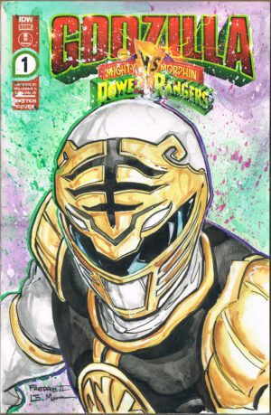 White Ranger<br>Watercolor Sketch<br>Limited Ed. Godzilla vs Power Rangers<br>Blank