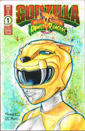 Yellow Ranger<br>Watercolor Sketch<br>Limited Ed. Godzilla vs Power Rangers<br>Blank