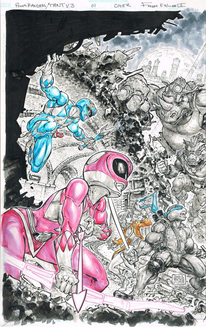 Power Rangers<br>TMNT v3<br>(Connecting Covers 1-5)<br>FIVE 11×17 boards - Image 2