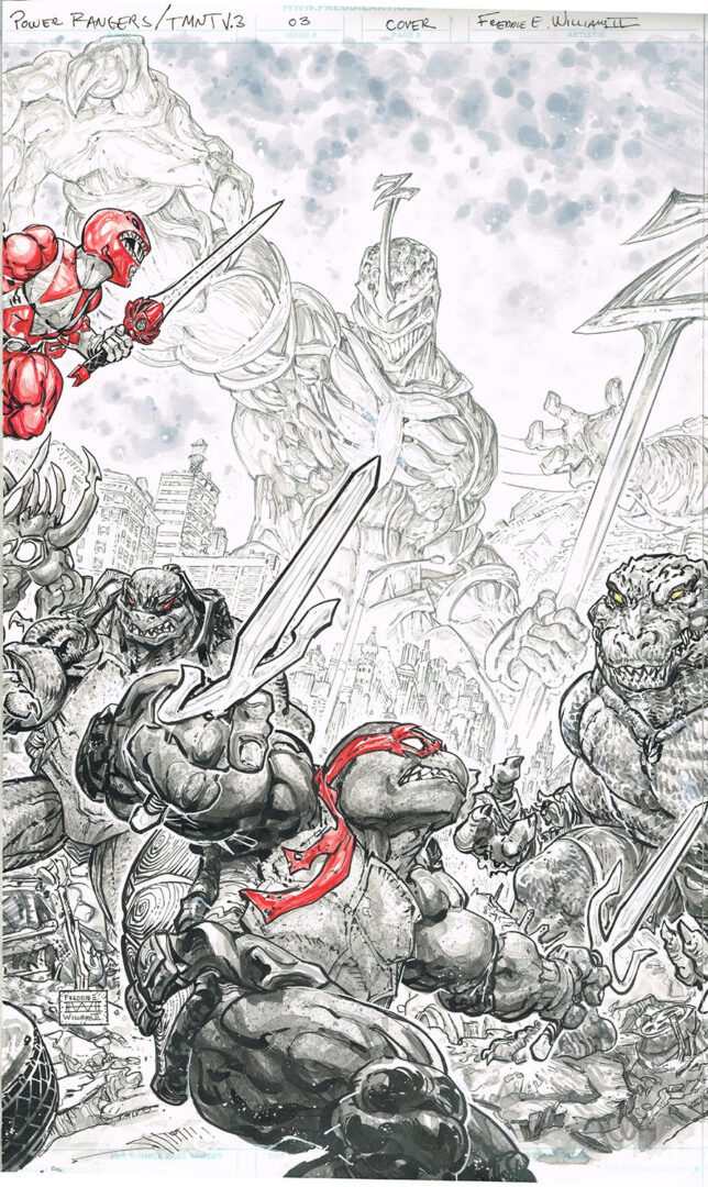 Power Rangers<br>TMNT v3<br>(Connecting Covers 1-5)<br>FIVE 11×17 boards - Image 4